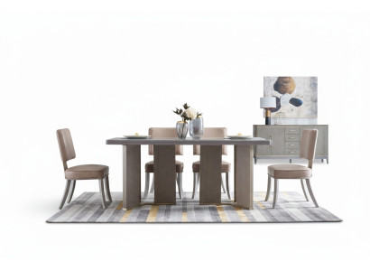 Juego de comedor completo Mesa + 4 sillas tapizadas Silla conjunto de comedor de lujo