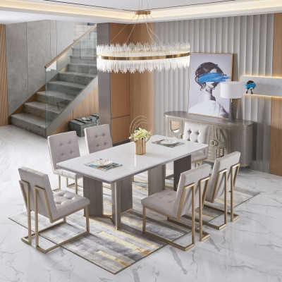 Mesa de comedor Diseñador Muebles de lujo Mesas de madera 180x90cm Sala de estar