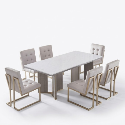 Mesa de comedor Diseñador Muebles de lujo Mesas de madera 180x90cm Sala de estar