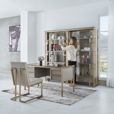 Alta calidad Diseñador Oficina Mobiliario Estilo Muebles Mesa Silla Vitrina de 4 piezas.