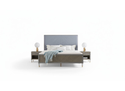 Muebles de dormitorio de lujo con cama y 2 mesitas de noche conjunto muebles de hotel de Dubai.