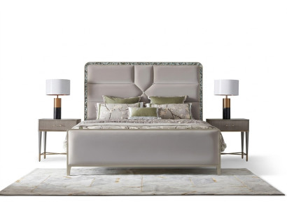 Diseño de cama de lujo para dormitorio, cama doble de Dubai de 180x200 cm.
