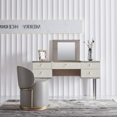 Vanity console table secretary cosmetic mirror dresser stool