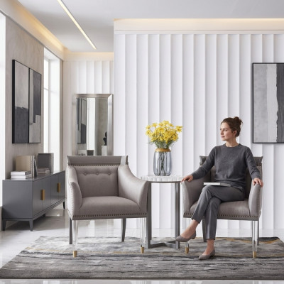 Muebles de diseño de lujo en estilo italiano. Sillón de salón de club de estar.