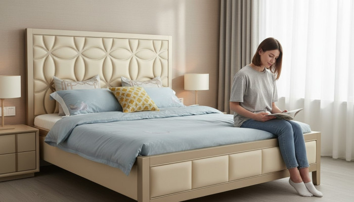 Dormitorio Cama de lujo Cama doble Madera 180x200cm Cama real de lujo