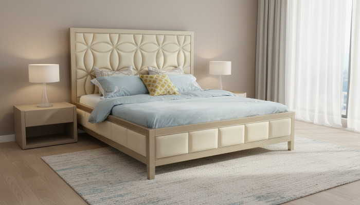 Dormitorio Cama de lujo Cama doble Madera 180x200cm Cama real de lujo