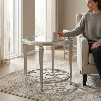 Mesa de vidrio Mesa auxiliar Diseño Muebles de lujo Mesas de periódico Mesas auxiliares Mesa