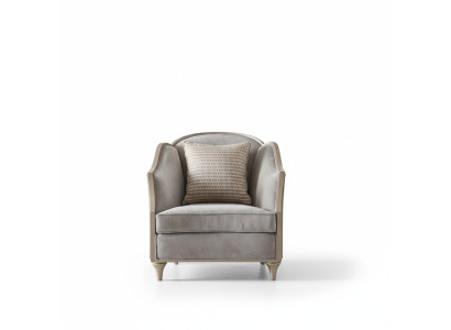 Sillón Hotel Tapizado Sillas Sala de estar Sillón moderno estilo italiano.