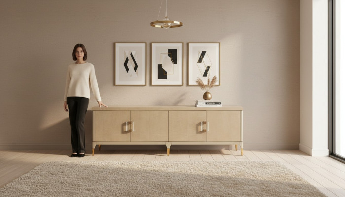 Mueble de lujo para TV, armario, cómoda, armarios decorativos, mesa baja.