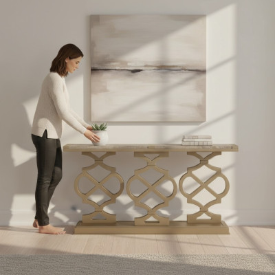 Mesa de consola Diseño de madera Mesa de consola Consolas Mesas de maquillaje