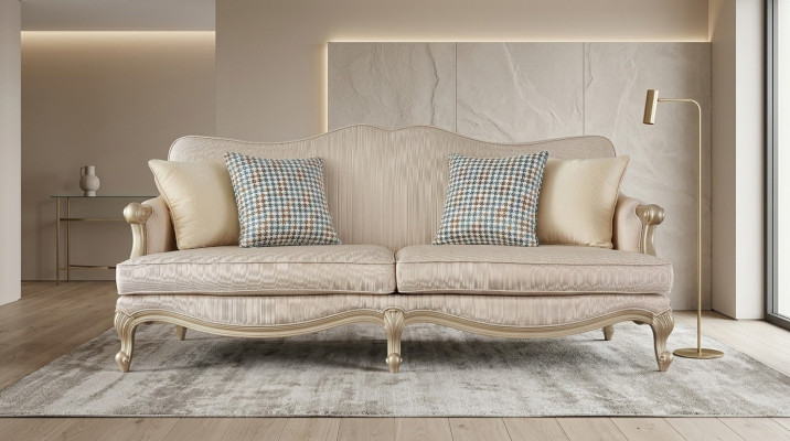 Sofá de lujo conjunto 3+1+1 silla muebles italianos asiento sofá conjunto