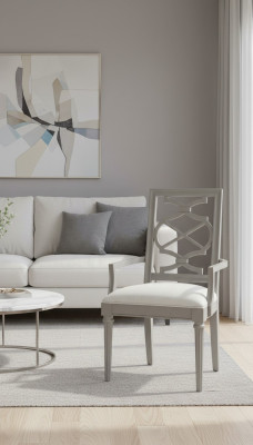 Silla de diseño de lujo con reposabrazos Textil real Mueble unipersonal Madera