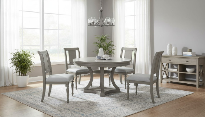 Mesa redonda sillas 4x conjunto de comedor muebles de comedor lujo madera