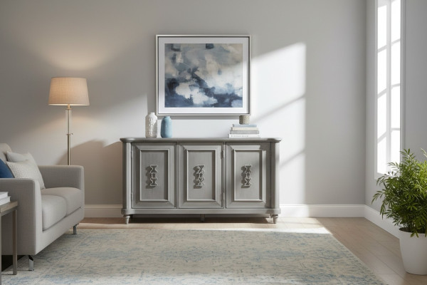 Cómoda Aparador Consola Madera Armario Perchero Credenza Muebles de diseño Gris Nuevo
