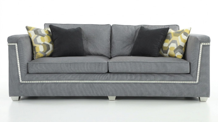 Juego de sofás 3+1 gris sala de estar Textil Muebles tapizados Sofá moderno.