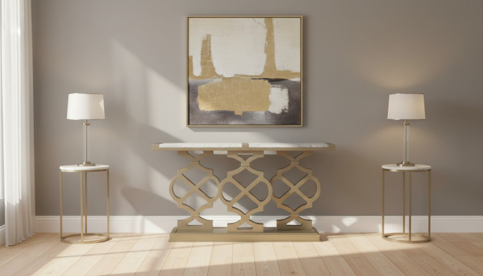 Mesa de consola de diseño de madera. Mesa de la consola. Consolas de lujo.