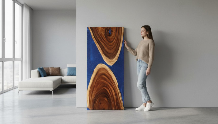 Mesa de comedor de 1 metro cuadrado de resina epoxídica, madera maciza para muebles, mesa de resina de agua en cascada