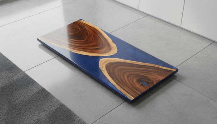 Mesa de comedor de 1 metro cuadrado de resina epoxídica, madera maciza para muebles, mesa de resina de agua en cascada