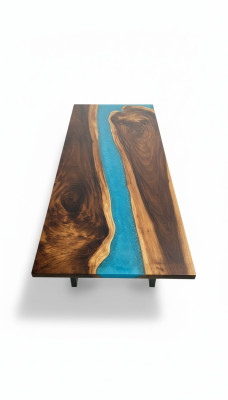 Mesas Mesa de comedor Mesa de diseño Mesa moderna Río de mar Muebles Mesas con epoxi