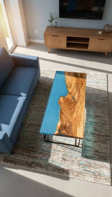 Diseño Mesa Moderno Mar Río Muebles Mesas Mesa Comedor Mesas Epoxi
