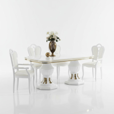 Clásica mesa de comedor de diseñador, estilo italiano, muebles de mesa de sala de estar.