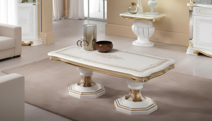 Mesa de centro de lujo para sala de estar Mesa de diseño rectángular para sala de estar Estilo de muebles Tabla de madera