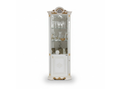 Vitrina de esquina blanca Armario de vidrio Vitrinas Armarios Estantería Muebles italianos