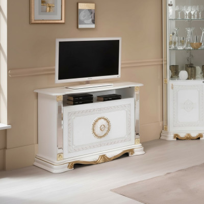 Armario RTV blanco Estante Gabinetes de estilo italiano Muebles Cómodas Aparador