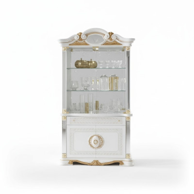 Vitrina de muebles de lujo italianos, vitrinas, aparador de vidrio de diseño.