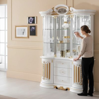 Muebles de lujo italiano, vitrina de tamaño XXL, armario cómoda de vidrio, armario de diseñador, nuevo.