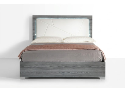 Cama de lujo Dormitorio Camas Moderna madera Cama doble gris 160x200 nuevo