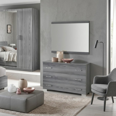 Cómoda armario con espejo Diseño muebles Muebles de lujo Vestuario Conjunto de 2 piezas Nuevo