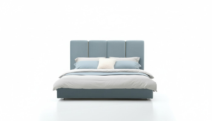 Cama de diseño azul 180x200 dormitorio camas textil hotel lujo tapicería asiento