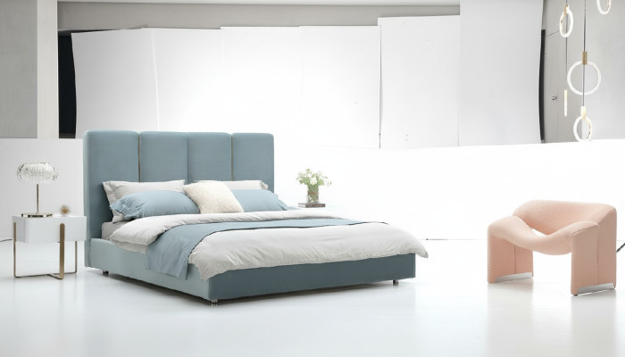 Dormitorio conjunto de 3 piezas cama 2 mesitas de noche consola camas acolchadas dobles hotel
