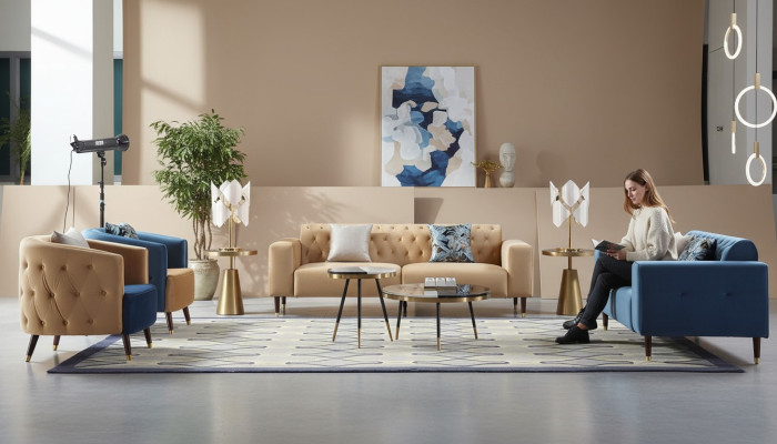 Diseño de muebles para la sala de estar, sofá, conjunto de sofás, sofás, 3+2+1+1, 4 piezas.