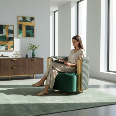 Sillón Sofá Tapizado Diseño Textil 1 Plaza Asiento Sofás Individuales