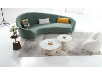 Sofá redondo + mesa de centro Sofá moderno Sala de estar Mesa de centro Muebles Juego completo