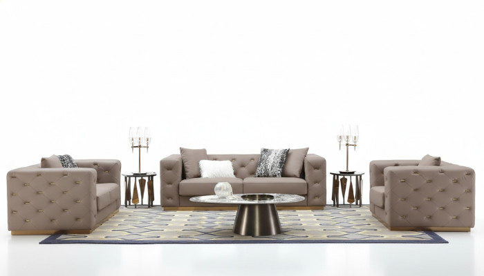 Sofá 3 plazas moderno conjunto de sala de estar sofá de diseñador textil nuevo