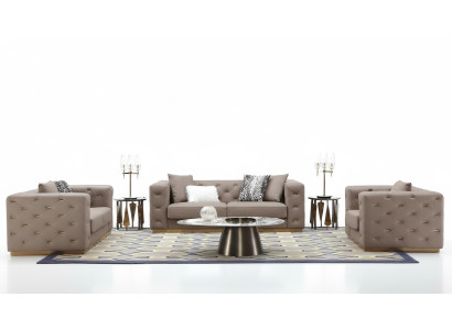 Sofá 3 plazas moderno conjunto de sala de estar sofá de diseñador textil nuevo