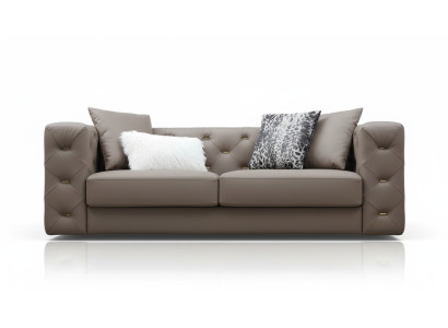 Sofá de diseño moderno de tres plazas con tapizado, Chesterfield, muebles de lujo.