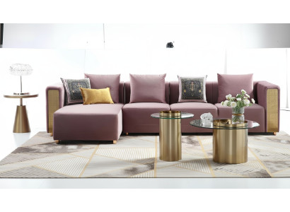Sofá esquinero en forma de L, mesa de centro, esquina tapizada, sala de estar, muebles de lujo, sofá, sofá de 3 piezas.
