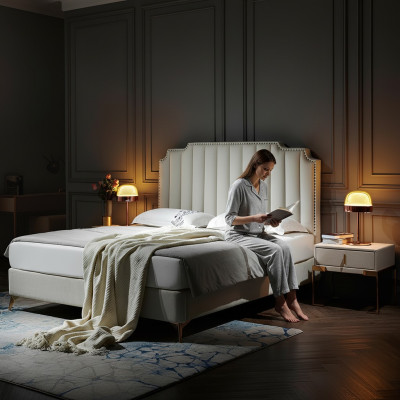 Cama 180x200cm de cuero Muebles de dormitorio de lujo Camas modernas Muebles de hotel nuevos