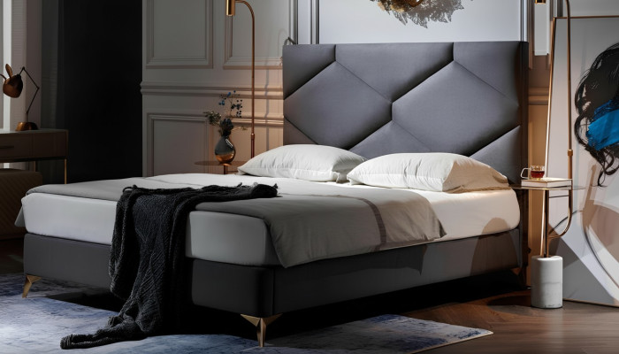 Cama 180x200cm Textil Dormitorio Muebles de lujo Modernas camas Muebles de hotel Nuevos