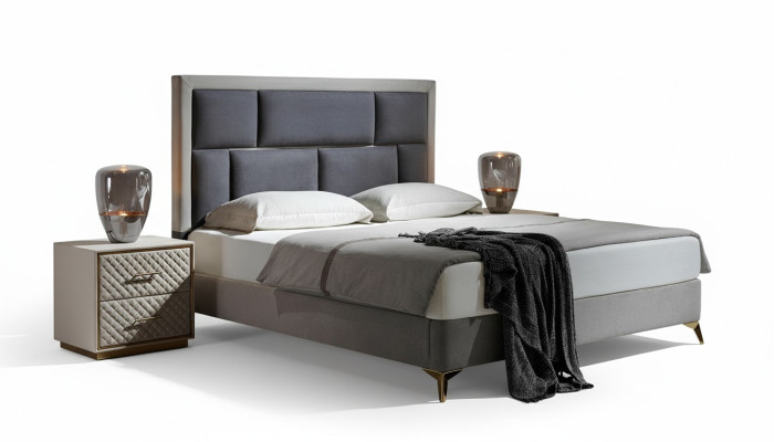 Dormitorio 3 piezas. Juego de cama 2x Mesita de noche Consola Camas Dobles Acolchadas Hotel