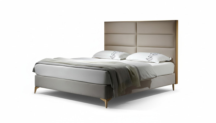 Cama Cama de matrimonio Diseño Lujo Lujoso Cama tapizada Cama de diseño Textil Camas Cama doble