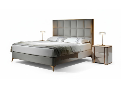 Diseño cama dormitorio camas textil hotel lujo tapizado asiento tela muebles nuevo.