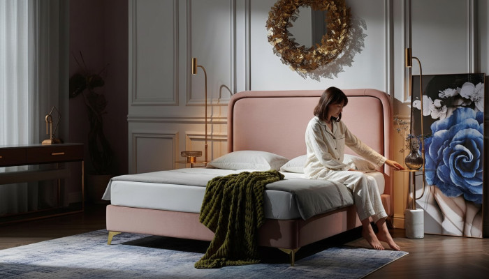 Cama doble Cama matrimonial Diseño de lujo Cama tapizada Diseño de cama 180x200cm Nuevo