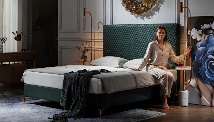 Diseño de lujo de camas acolchadas, camas dobles para dormitorio matrimonial, cama de hotel de cuero nueva.