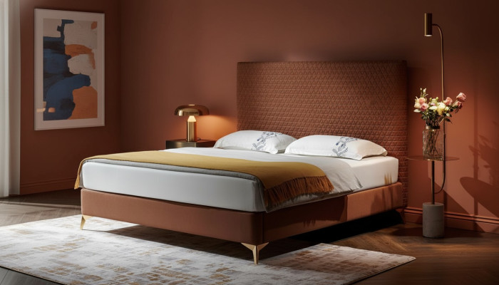 Cama de lujo Cama tapizada de cuero Cama matrimonial Cama de hotel de dormitorio 180x200cm.