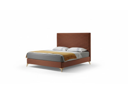 Cama de lujo Cama tapizada de cuero Cama matrimonial Cama de hotel de dormitorio 180x200cm.